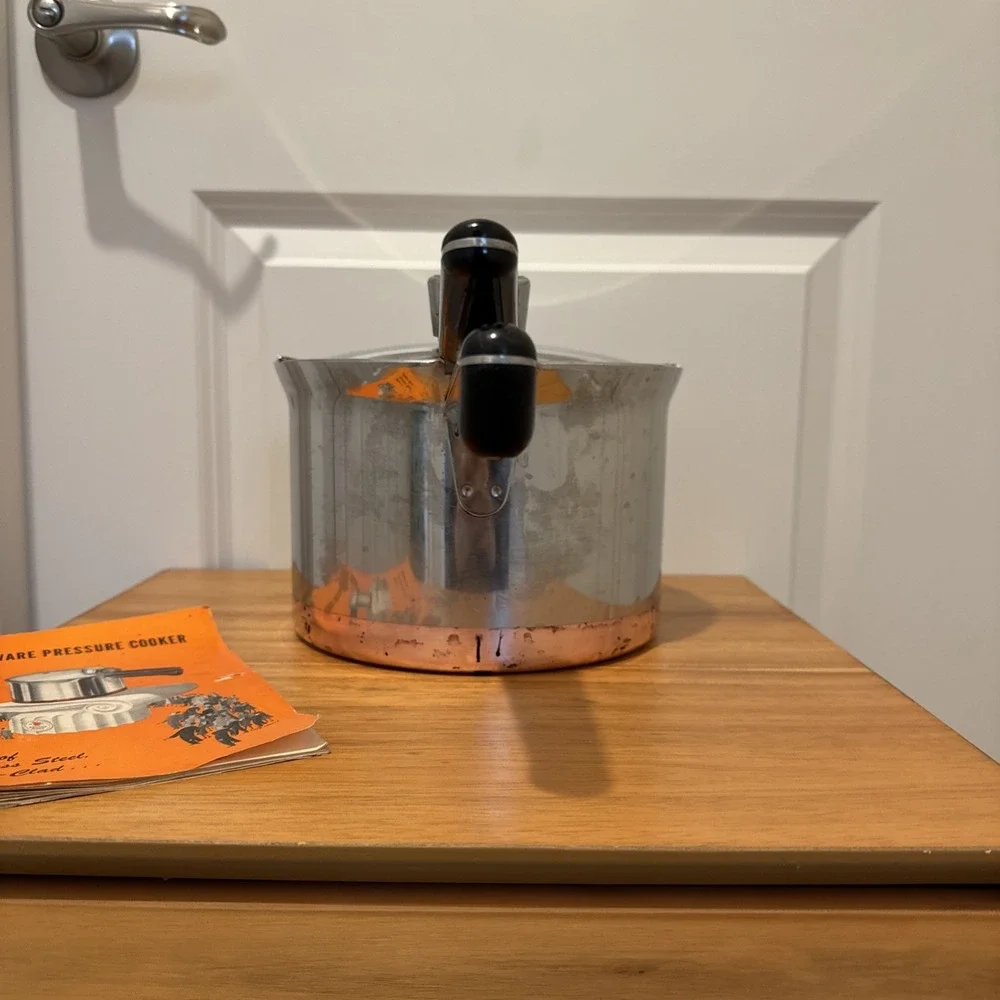 Revereware Vintage 1946 Pressure Cooker With All Parts Instructions DOUBLE RING